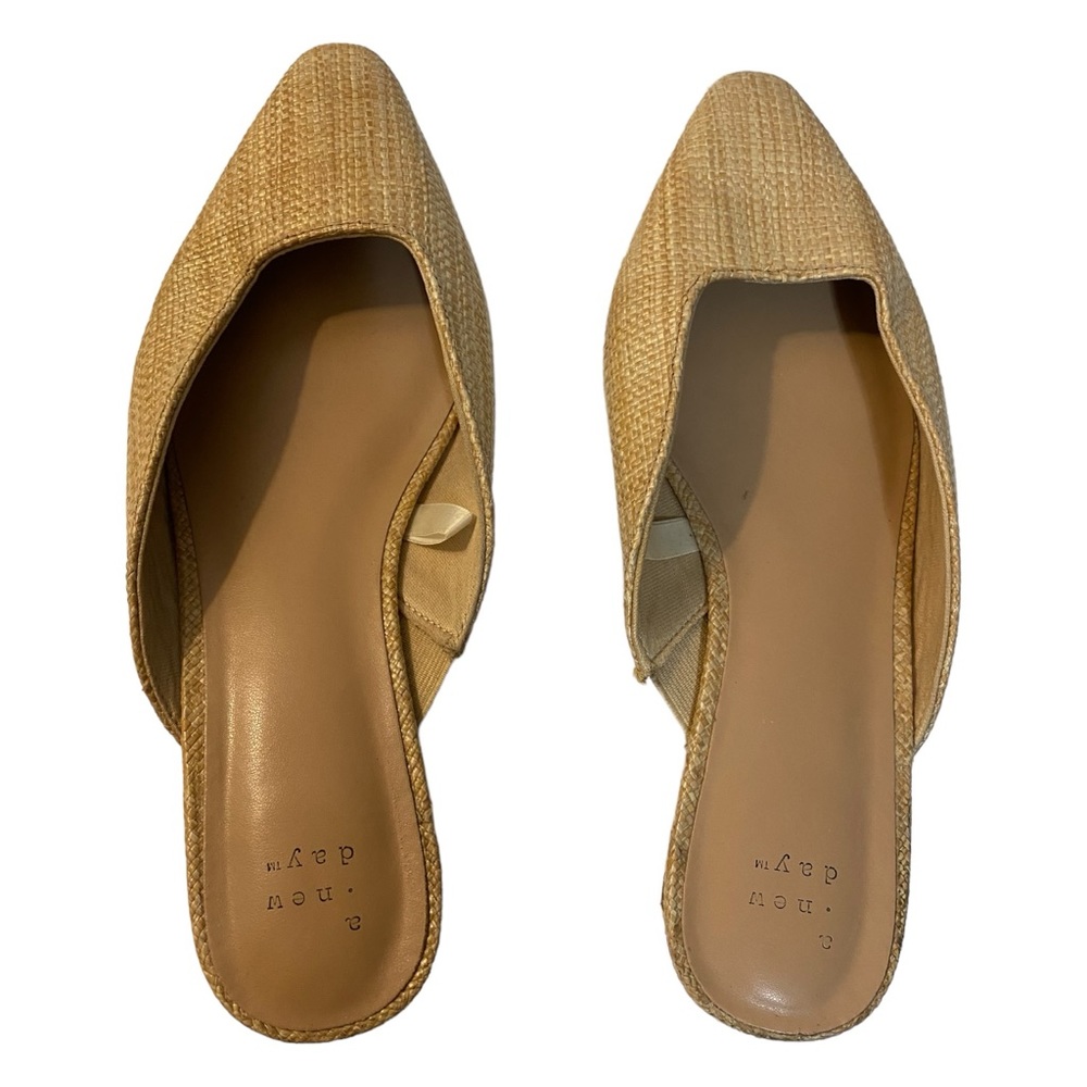 A New Day Women’s Size 8.5 Mandy Mules Tan Woven Braided - Picture 5 of 12